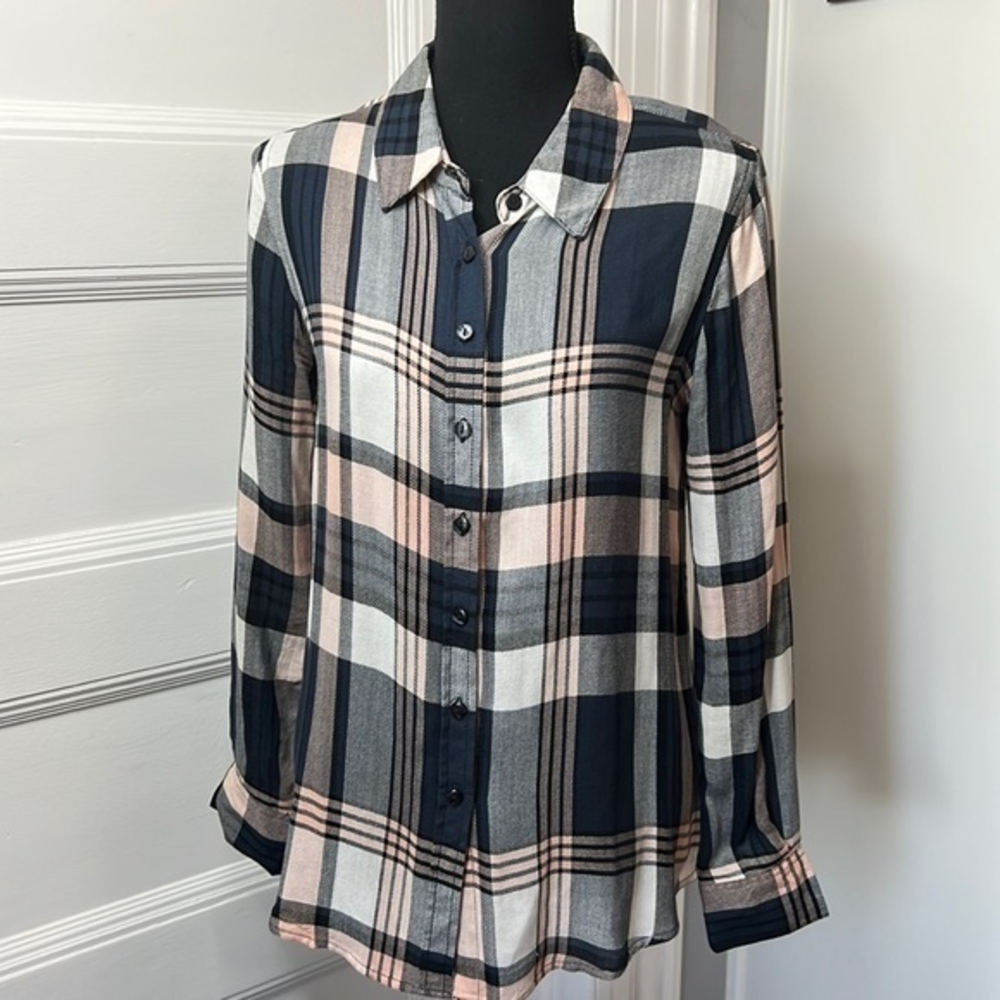 OLIVE & OAK WOMENS SIZE S‎ PLAID BUTTON DOWN SHIRT NEW WITHOUT TAGS